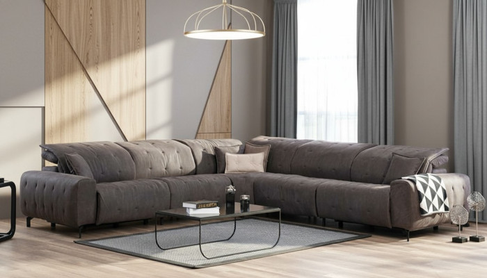 Ecksofa Wohnlandschaft Eckcouch Ecklounge Polsterecke Design Sofa Couch Garnitur