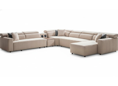 Ecksofa Stoff U-Form Bettfunktion Couch Design Polster Textil  Eck Modern