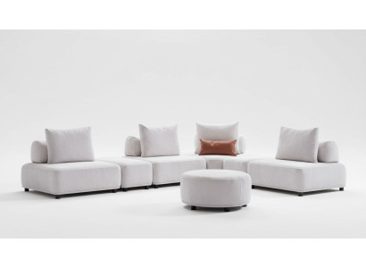 Ecksofa Stoff L-Form Couch Design Polster Textil Eck Wohnlandschaft Bettfunktion