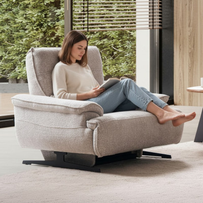 Beige Sessel Textil Wohnzimmer Einsitzer Wartezimmer Möbel Lounge Club