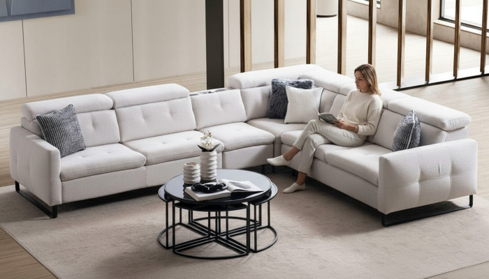 Ecksofa L-form Garnitur Eckcouch Wohnlandschaft Sofa Wohnlandschaft LForm Luxus