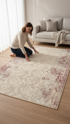 Teppich Kunstteppich Acryl Gradient Rosa Kurzflor Wohnzimmer Rechteck Teppiche