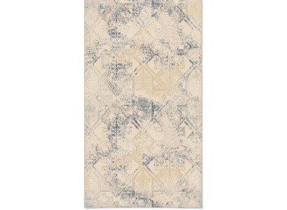 Teppich Kunstteppich Wohnzimmer Schlafzimmer Gradient Blau Beige Design