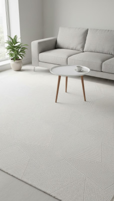 Teppich Kunstteppich Weiß Einfarbig Geometrisches Muster Flur Wohnzimmer