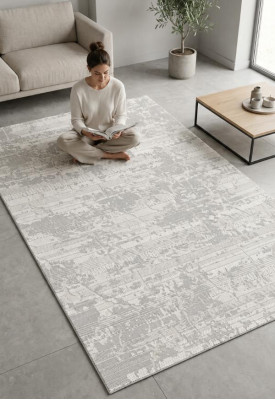 Teppich Wohnzimmerteppich Kunstfaserteppich Kurzflor Grau Einfarbig Teppiche