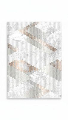 Teppich Kurz Flor Geometrisches Muster Wohnzimmer Flur Foyer Beige Braun