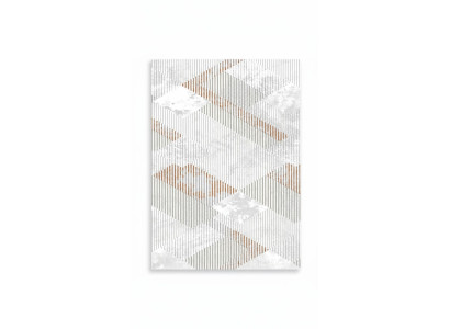 Teppich Kurz Flor Geometrisches Muster Wohnzimmer Flur Foyer Beige Braun