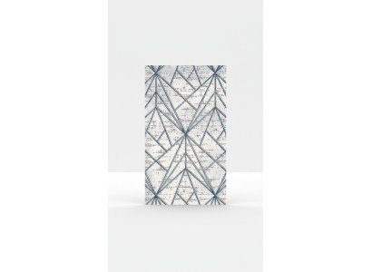 Teppich Wohnzimmerteppich Kurz Flor Geometrisches Abstrakt Muster Blau Teppiche