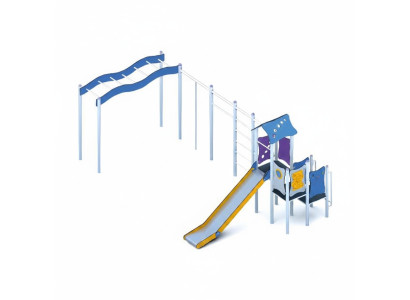 Spielplatz Rutschbahn Klettergerüst Spielbereich Bewegungsfläche Kletterpark