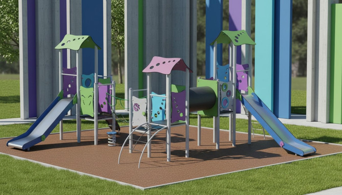 Spielplatz Kinderspielplatz Spielplatz mit Abenteuerelementen Bewegungsfläche