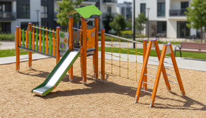 Spielplatz Klettergerüst Spielbereich Freien Abenteuerspielplatz Hochwertigkeit