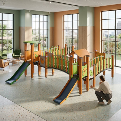Spielplatz Erlebnisspielplatz Waldspielplatz Klettergerüst  Bewegungsfläche