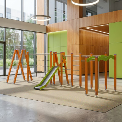 Abenteuerspielplatz Bewegungsparcours Klettergerüst Spielbereich Freizeitgelände