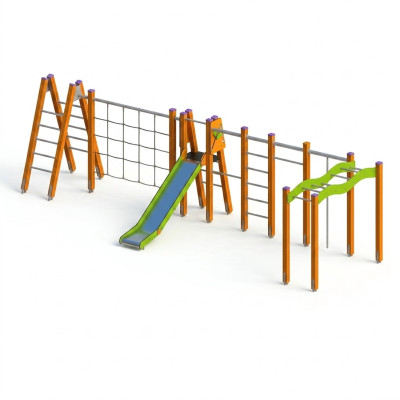 Abenteuerspielplatz Bewegungsparcours Klettergerüst Spielbereich Freizeitgelände