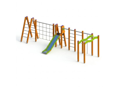 Abenteuerspielplatz Bewegungsparcours Klettergerüst Spielbereich Freizeitgelände