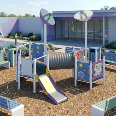 Spielplatz Klettergerüst Spielbereich Kinderspielareal Erholungsgebiet Kinderwel