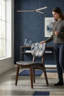 Esszimmer Polsterstuhl Moderne Design Textil Stuhl Mehrfarbig Luxus Möbel