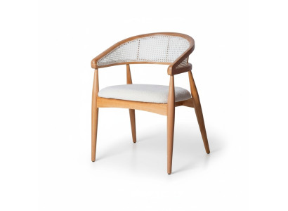 Esszimmer Polsterstuhl Moderne Design Textil Stuhl weiß Luxus Möbel Braun
