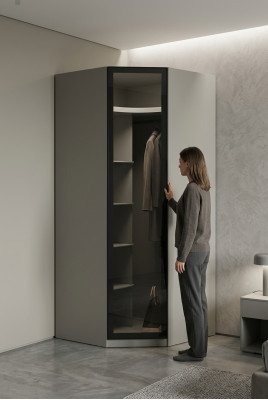 Begehbarer Eckschrank Kleiderschrank Glasschrank Schränke Kleiderkasten Möbel
