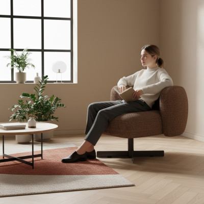 Bequem Wohnzimmer Sessel Stilvoll Braun 1-Sitzer Relax Wohnlandschaft