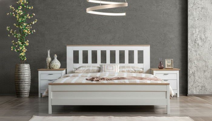 Schlafzimmer Möbel Nachttisch Nachttisch Bett Komplett Weiß Set 3tlg.