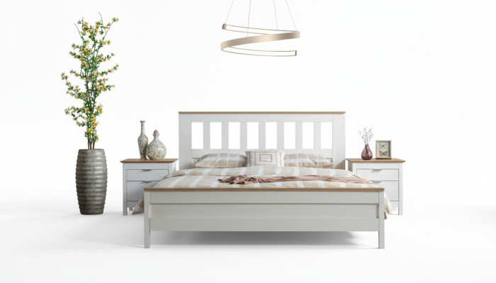 Schlafzimmer Möbel Nachttisch Nachttisch Bett Komplett Weiß Set 3tlg.