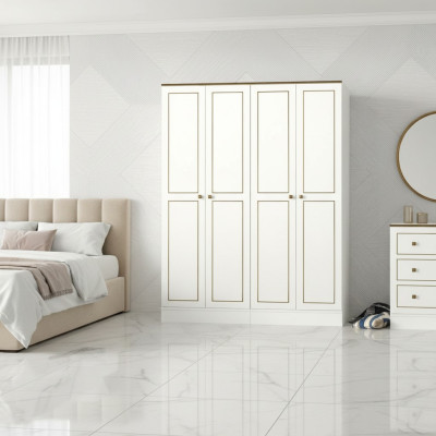 Kleiderschrank Schrank Wandschrank Garderobe Schlafzimmer Modern Weiß 140cm