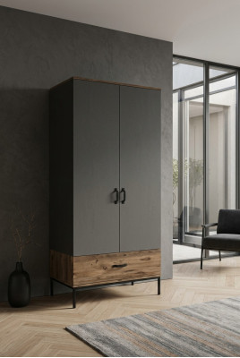 Kleiderschrank Kindezimmer Moderne Möbel Holz Luxus Design Grau Jugendmöbel