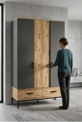 Kleiderschrank Kindezimmer Moderne Möbel Holz Luxus Design Braun Jugendmöbel