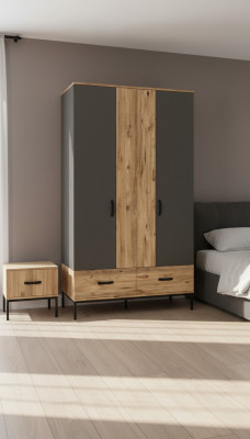 Kleiderschrank Kindezimmer Moderne Möbel Holz Luxus Design Braun Jugendmöbel