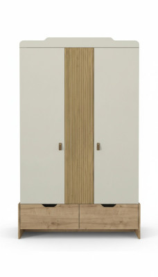 Kleiderschrank Jugendzimmer Schrank Schränke Möbel Weiß Holz Luxus Design Beige