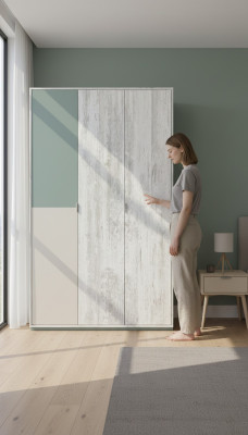 Kleiderschrank Kindezimmer Moderne Möbel Holz Luxus Design Grau Jugendmöbel