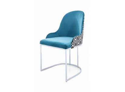 Esszimmer Moderne Design Textil Blau Lehnstuhl Stuhl Armlehne Polsterstuhl Luxus