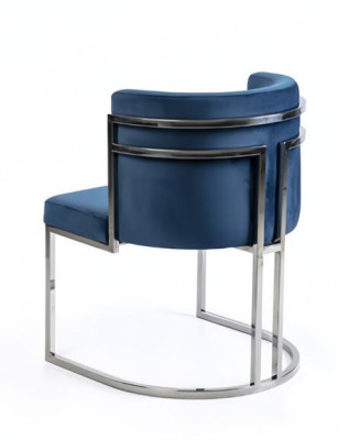 Esszimmer Moderne Design Textil Blau Lehnstuhl Armlehne Polsterstuhl Luxus Möbel