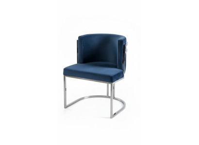 Esszimmer Moderne Design Textil Blau Lehnstuhl Armlehne Polsterstuhl Luxus Möbel
