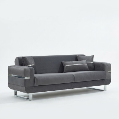Stoffsofa Polstersofa Dreisitzer Sofa Grau Luxus Couch 3 Sitzer Couchen