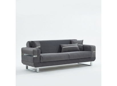 Stoffsofa Polstersofa Dreisitzer Sofa Grau Luxus Couch 3 Sitzer Couchen