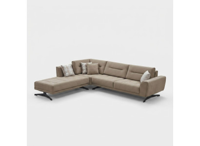 Ecksofa L form Sofa Polstersofa Stoffsofa Beige Couch Moderne Eck