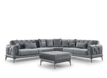 Stoffsofa Ecksofa L form Sofa Polstersofa Grau Couch Moderne Eckgarnitur