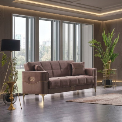 Stoffsofa Polstersofa Couch Dreisitzer 3 Sitzer Braun Sofa Design