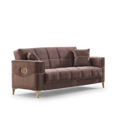 Stoffsofa Polstersofa Couch Dreisitzer 3 Sitzer Braun Sofa Design