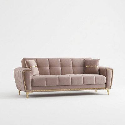 Stoffsofa Dreisitzer Polstersofa Couch 3 Sitzer Beige Sofa Design