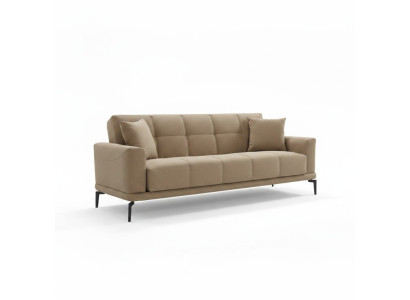Beige Couch Dreisitzer Polstersofa Design 3 Sitzer Stoffsofa Sofa