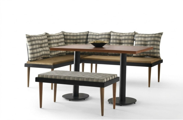 Bank Eckbank Sitzbank Truheneckbank Küche Grün Holz Esszimmer Sitzer
