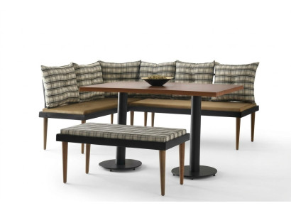 Bank Eckbank Sitzbank Truheneckbank Küche Grün Holz Esszimmer Sitzer