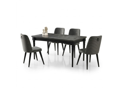 Essgruppe Essecke Ausziehbar Esstisch Stühle Luxus 7tlg Esszimmer Grau