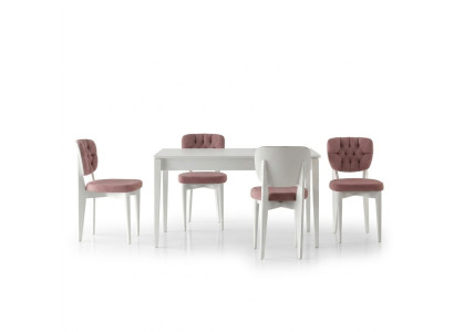 Esstisch Ausziehbar Essecke Essgruppe Stühle 5tlg Esszimmer Weiß Tisch