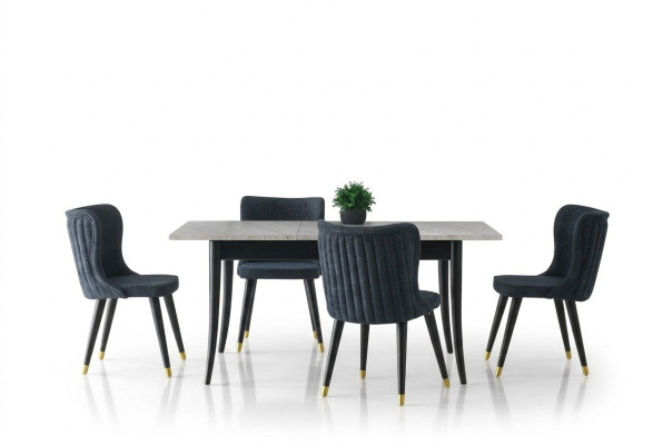 Essgruppe Essecke Ausziehbar Esstisch Stühle Luxus 7tlg Esszimmer Grau
