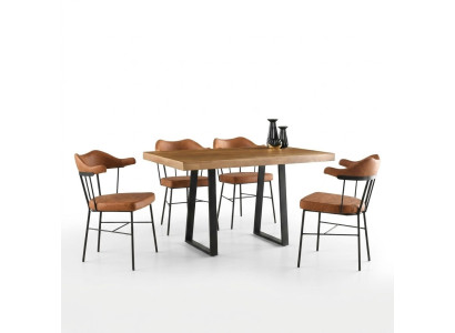 Esszimmermöbel Essgruppe Essecke Esstisch Stühle 7tlg Braun Tisch