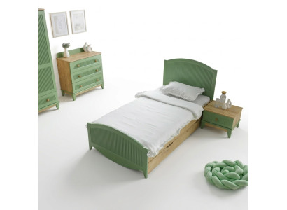 Schlafzimmer Jugendzimmer Set Kinderzimmer Bett Nachttisch Kommode 3tlg Neu